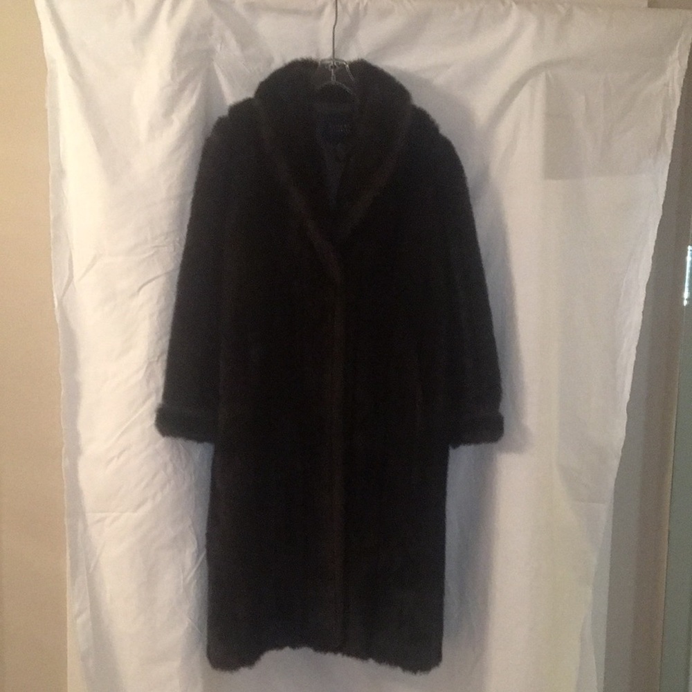Faux fur mink full length coat. Size medium.